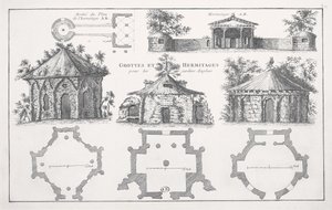 تصميمات للكهوف والنساك في الحدائق الإنجليزية بواسطة جان نيكولاس لو روج
